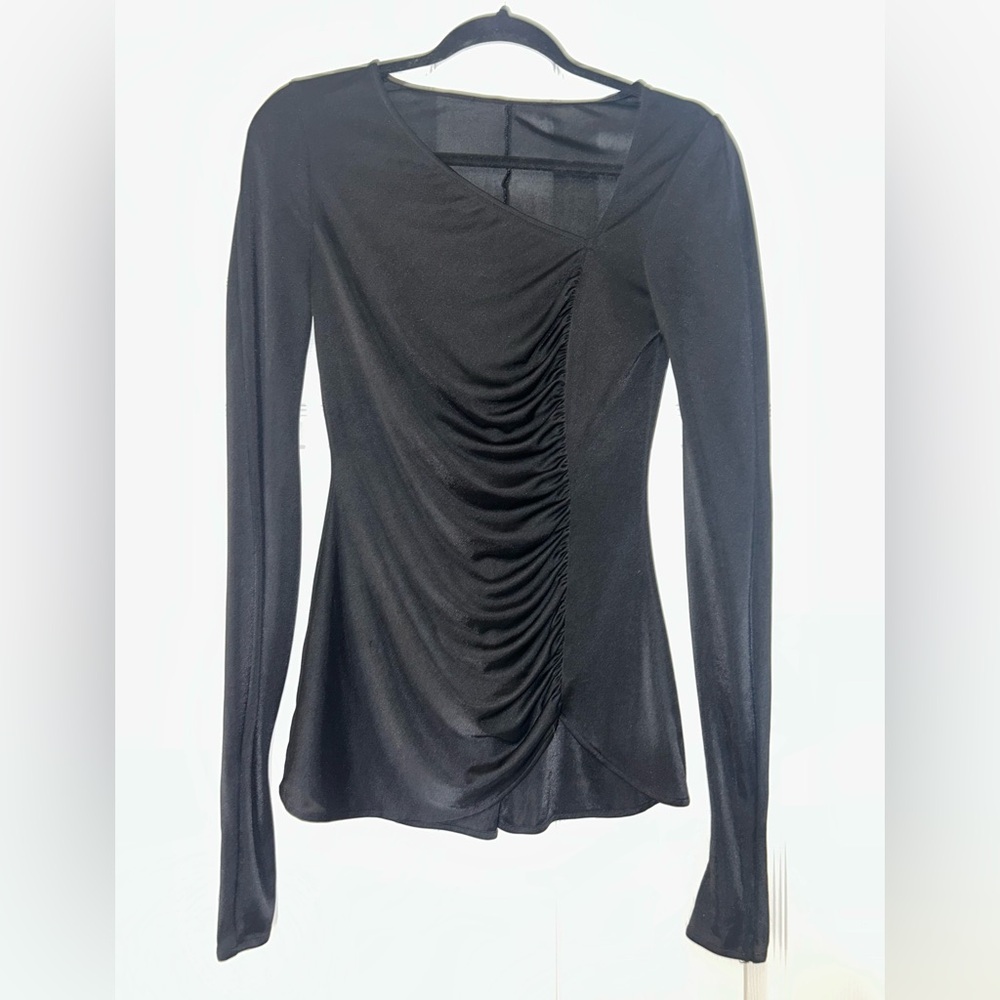 5/$20 Elegant Black Ruched Women's Top